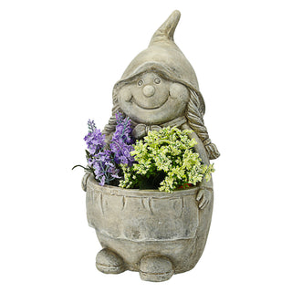 Pflanztopf Gartenzwerg Frau/Mann H36cm Blumentopf Übertopf Zwerg Topf Steintopf Dekotopf