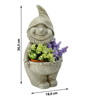 Pflanztopf Gartenzwerg Frau/Mann H36cm Blumentopf Übertopf Zwerg Topf Steintopf Dekotopf