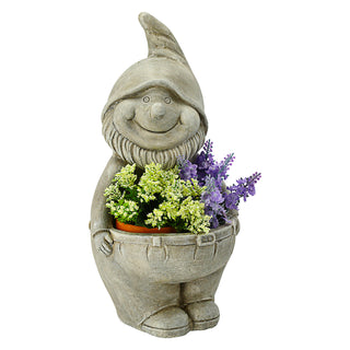 Pflanztopf Gartenzwerg Frau/Mann H36cm Blumentopf Übertopf Zwerg Topf Steintopf Dekotopf