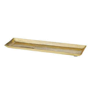 Dekotablett Servierplatte Aluminium gold/silber 29x9cm/51x12cm gehämmert Tablett Tischdekoration