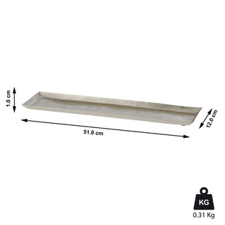 Dekotablett Servierplatte Aluminium gold/silber 29x9cm/51x12cm gehämmert Tablett Tischdekoration