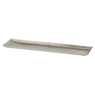 Dekotablett Servierplatte Aluminium gold/silber 29x9cm/51x12cm gehämmert Tablett Tischdekoration