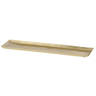 Dekotablett Servierplatte Aluminium gold/silber 29x9cm/51x12cm gehämmert Tablett Tischdekoration