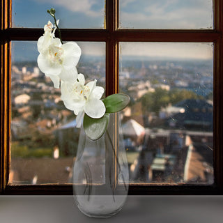 Glasvase H28cm Vase Blumenvase Dekovase Tischvase Glasgefäß Glaskunst Beulen Dellen