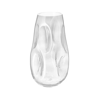 Glasvase H28cm Vase Blumenvase Dekovase Tischvase Glasgefäß Glaskunst Beulen Dellen