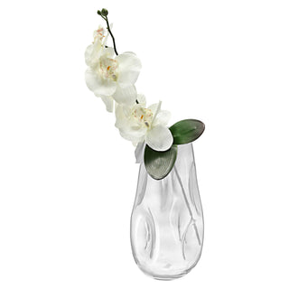 Glasvase H28cm Vase Blumenvase Dekovase Tischvase Glasgefäß Glaskunst Beulen Dellen