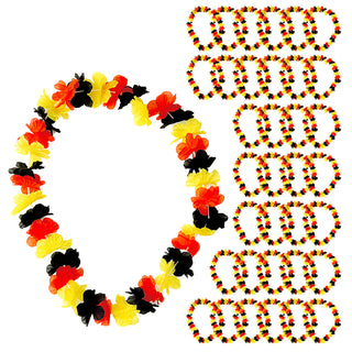 36/72x Blütenkette Deutschland L50cm 72 Blüten Fanartikel Fussball Hawaiikette Halsschmuck