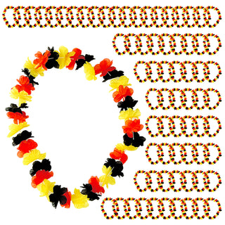 36/72x Blütenkette Deutschland L50cm 72 Blüten Fanartikel Fussball Hawaiikette Halsschmuck