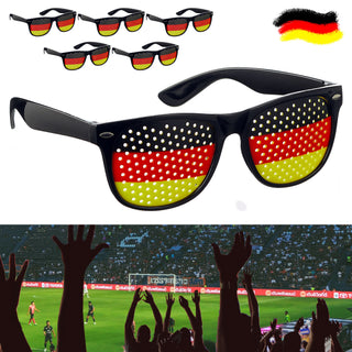 Brille Deutschland 6er Set Fanbrille Sonnenbrille Schwarz/Rot/Gold Fanartikel Fussball