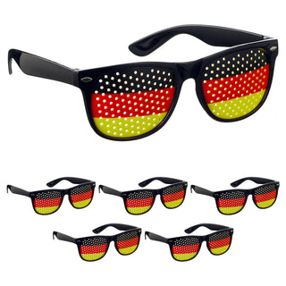 Brille Deutschland 6er Set Fanbrille Sonnenbrille Schwarz/Rot/Gold Fanartikel Fussball