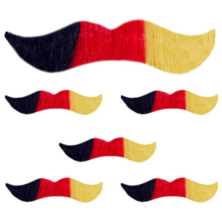 Fanbart Deutschland 6er Set Bart 10cm Schnurrbart selbstklebend Schwarz/Rot/Gold Fanartikel Fussball