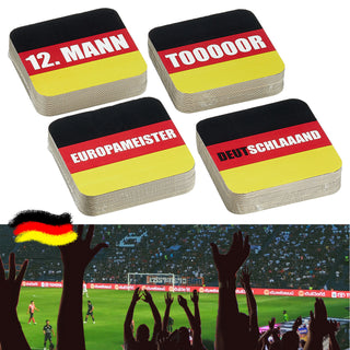 Bierdeckel Deutschland 60 Stück mit Aufdruck Schwarz/Rot/Gold Fanartikel Fussball Tischuntersetzer