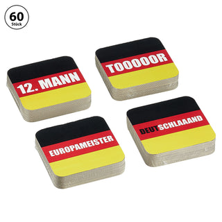 Bierdeckel Deutschland 60 Stück mit Aufdruck Schwarz/Rot/Gold Fanartikel Fussball Tischuntersetzer