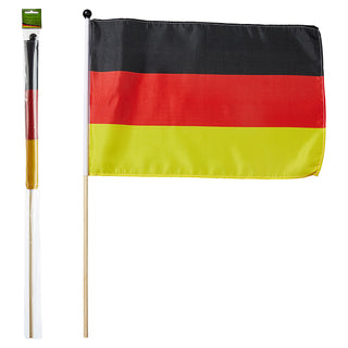 2/10x Stabfahne Deutschland mit Stab Flagge Fahne Schwarz/Rot/Gold Fanartikel Fussball