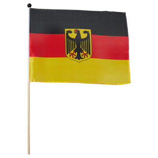 2/10x Stabfahne Deutschland mit Stab Flagge Fahne Schwarz/Rot/Gold Fanartikel Fussball