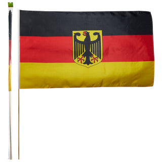 2/10x Stabfahne Deutschland mit Stab Flagge Fahne Schwarz/Rot/Gold Fanartikel Fussball