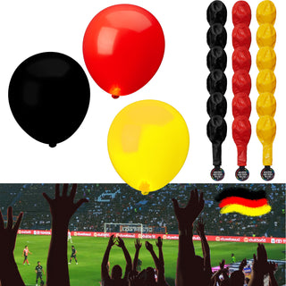LED Luftballons Deutschland 6x3er Pack Schwarz/Rot/Gold Fanartikel Fussball Ballons Leuchtballons