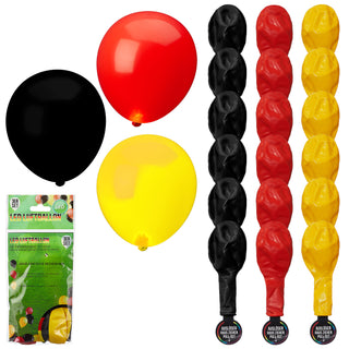LED Luftballons Deutschland 6x3er Pack Schwarz/Rot/Gold Fanartikel Fussball Ballons Leuchtballons