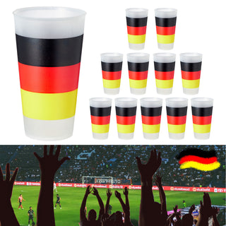 Trinkbecher Deutschland 12er Set ca.0,65l Becher Partybecher Schwarz/Rot/Gold Fanartikel Fussball