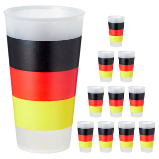 Trinkbecher Deutschland 12er Set ca.0,65l Becher Partybecher Schwarz/Rot/Gold Fanartikel Fussball