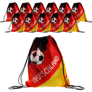1/12x Matchbeutel Sportbeutel Deutschland Beutel 35x42cm mit Kordel Schwarz/Rot/Gold Fanartikel Fussball