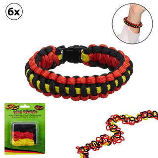 Parabänder 6er Set Deutschland DIY Schlüsselanhänger Armband 3 Bänder/Verschlüsse L245cm