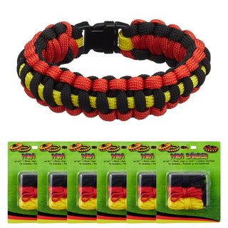 Parabänder 6er Set Deutschland DIY Schlüsselanhänger Armband 3 Bänder/Verschlüsse L245cm