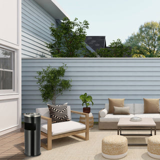 Standascher mit Mülleimer H60cm 30l Metall Fassungsvermögen Säulenform Abfalleimer Standaschenbecher Aschenbecher