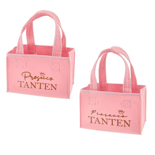 Flaschenträger "Prosecco Tanten" rosa 2 Motiven Filz Tasche Tragetasche Filztasche Flaschentasche
