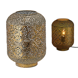 Bodenlampe Mandala H:34/45/53cm Eisen Lampe Leuchte orientalisch gold/weiß Stehlampe