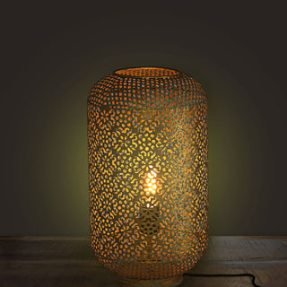 Bodenlampe Mandala H:34/45/53cm Eisen Lampe Leuchte orientalisch gold/weiß Stehlampe