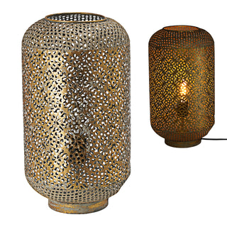 Bodenlampe Mandala H:34/45/53cm Eisen Lampe Leuchte orientalisch gold/weiß Stehlampe