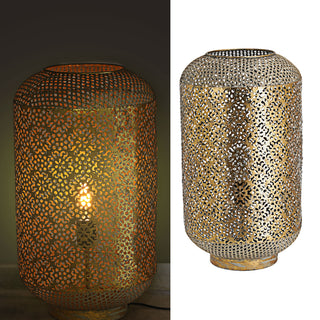 Bodenlampe Mandala H:34/45/53cm Eisen Lampe Leuchte orientalisch gold/weiß Stehlampe