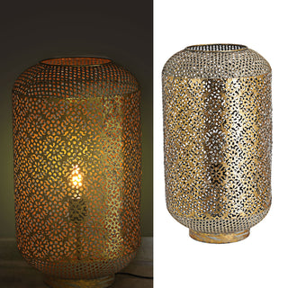 Bodenlampe Mandala H:34/45/53cm Eisen Lampe Leuchte orientalisch gold/weiß Stehlampe