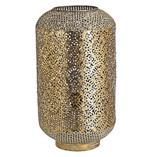 Bodenlampe Mandala H:34/45/53cm Eisen Lampe Leuchte orientalisch gold/weiß Stehlampe