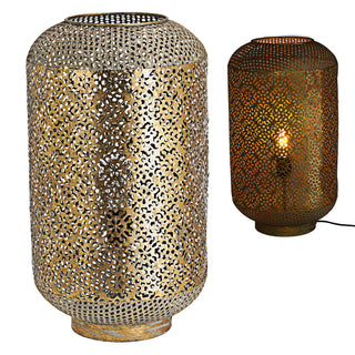 Bodenlampe Mandala H:34/45/53cm Eisen Lampe Leuchte orientalisch gold/weiß Stehlampe