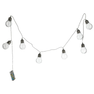 Lichterkette 8 Glühbirnen L150cm warmweiß batteriebetrieben Metall Kunststoff Girlande Leuchtkette Dekobeleuchtung