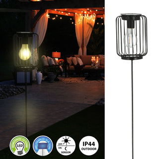 LED Solar Stecker "Streben" 14x18cm H100cm Gartenstecker Eisen warmweiß Gartenleuchte Gartenlampe Netzoptik