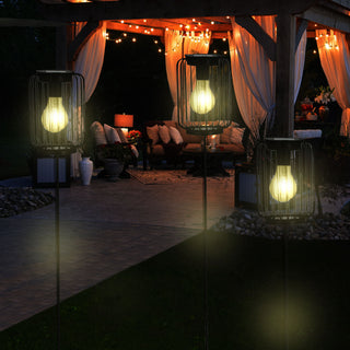 LED Solar Stecker "Streben" 14x18cm H100cm Gartenstecker Eisen warmweiß Gartenleuchte Gartenlampe Netzoptik