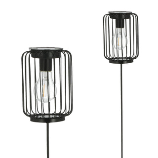 LED Solar Stecker "Streben" 14x18cm H100cm Gartenstecker Eisen warmweiß Gartenleuchte Gartenlampe Netzoptik