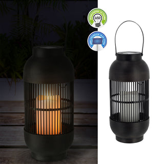 Solar Laterne Henkel 15x33cm Tischlampe Gartenleuchte Wegelampe  warmweiß 12 Leds Gitterdesign