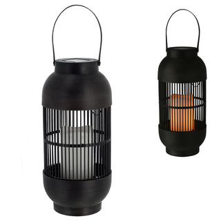 Solar Laterne Henkel 15x33cm Tischlampe Gartenleuchte Wegelampe  warmweiß 12 Leds Gitterdesign