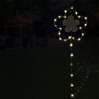 Gartenstecker LED "Blume" H:30/40100cm Eisen batteriebetrieben 6/18 Timer 20/30/35 warmweiße LEDs Gartenlicht Outdoorbeleuchtung