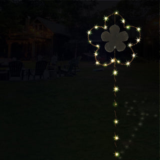 Gartenstecker LED "Blume" H:30/40100cm Eisen batteriebetrieben 6/18 Timer 20/30/35 warmweiße LEDs Gartenlicht Outdoorbeleuchtung