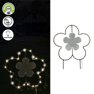 Gartenstecker LED "Blume" H:30/40100cm Eisen batteriebetrieben 6/18 Timer 20/30/35 warmweiße LEDs Gartenlicht Outdoorbeleuchtung