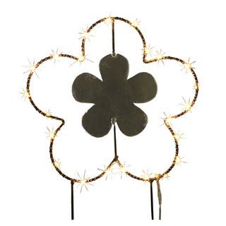 Gartenstecker LED "Blume" H:30/40100cm Eisen batteriebetrieben 6/18 Timer 20/30/35 warmweiße LEDs Gartenlicht Outdoorbeleuchtung