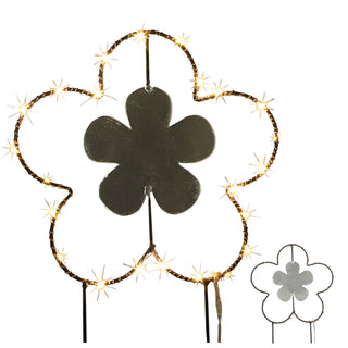 Gartenstecker LED "Blume" H:30/40100cm Eisen batteriebetrieben 6/18 Timer 20/30/35 warmweiße LEDs Gartenlicht Outdoorbeleuchtung