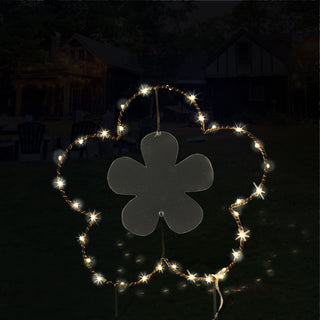 Gartenstecker LED "Blume" H:30/40100cm Eisen batteriebetrieben 6/18 Timer 20/30/35 warmweiße LEDs Gartenlicht Outdoorbeleuchtung
