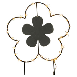 Gartenstecker LED "Blume" H:30/40100cm Eisen batteriebetrieben 6/18 Timer 20/30/35 warmweiße LEDs Gartenlicht Outdoorbeleuchtung