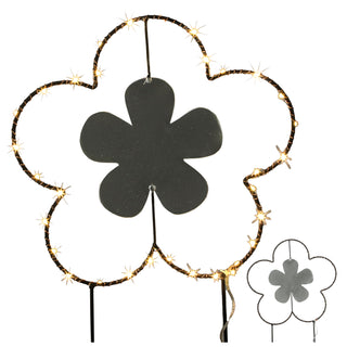 Gartenstecker LED "Blume" H:30/40100cm Eisen batteriebetrieben 6/18 Timer 20/30/35 warmweiße LEDs Gartenlicht Outdoorbeleuchtung